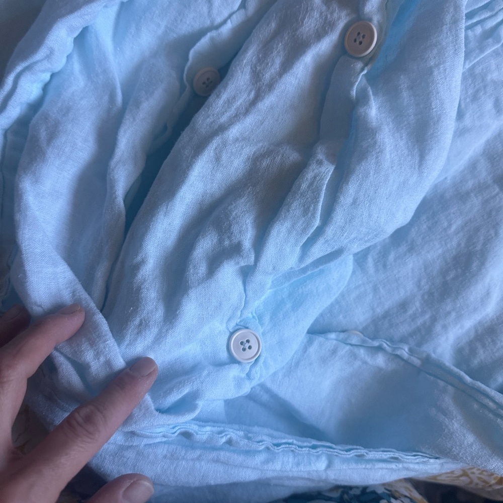 Parachute Linen Duvet Cover in Geneva Blue - Picture 7 of 7